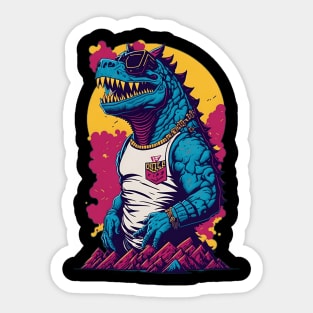 Retro Godzilla Sticker